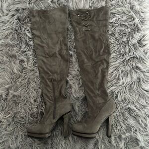 Over the knee platform boots